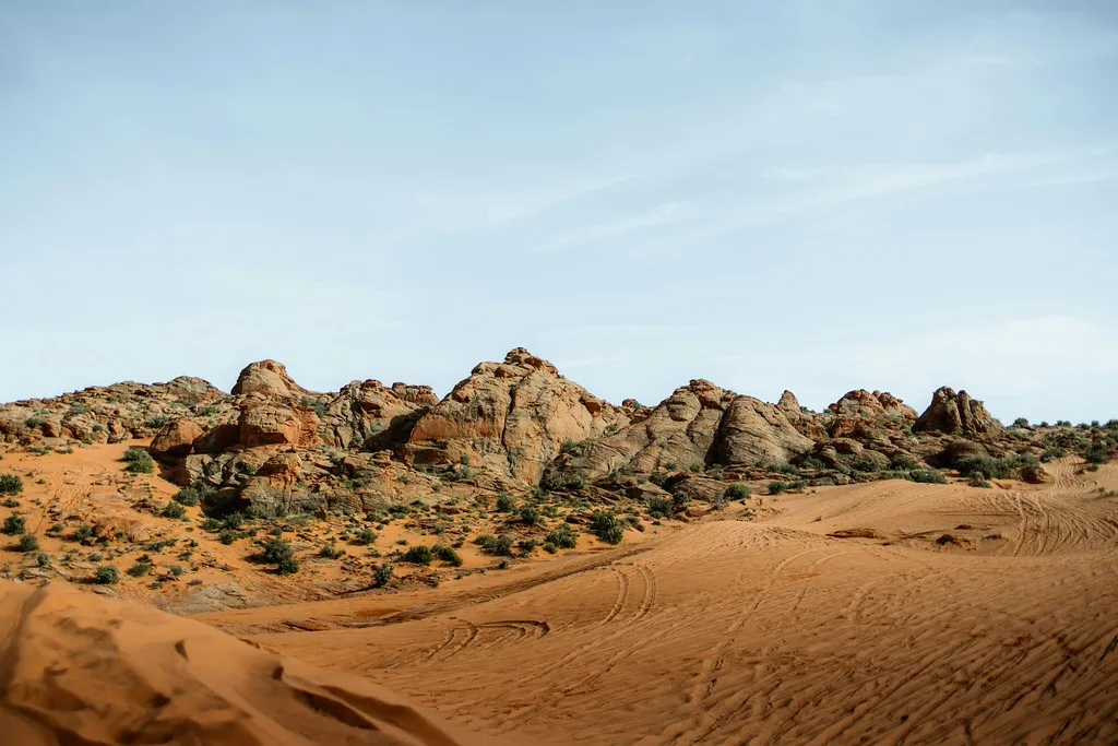 Off-road vehicle recovery in the sand dunes near Sand Mountain and Sand Hollow, Southern Utah
